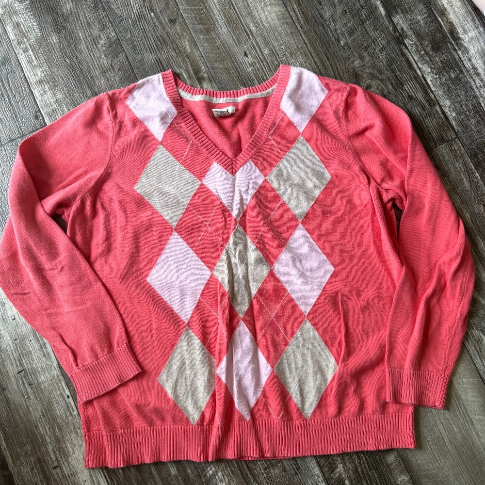 Vintage Izod woman's Argyle Sweater
